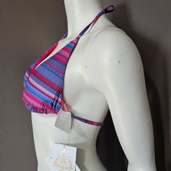 Becca Stripe Therapy Reversible Triangle Bikini Top - Picture 3 of 9